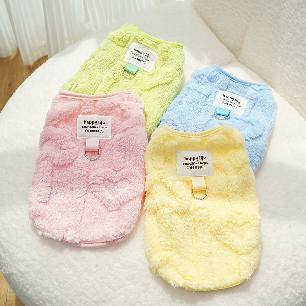 Cat Clothing Jacquard Fleece Two Leg Warm Soft Pink Jacquard Heart XL (Chest 50cm view 2