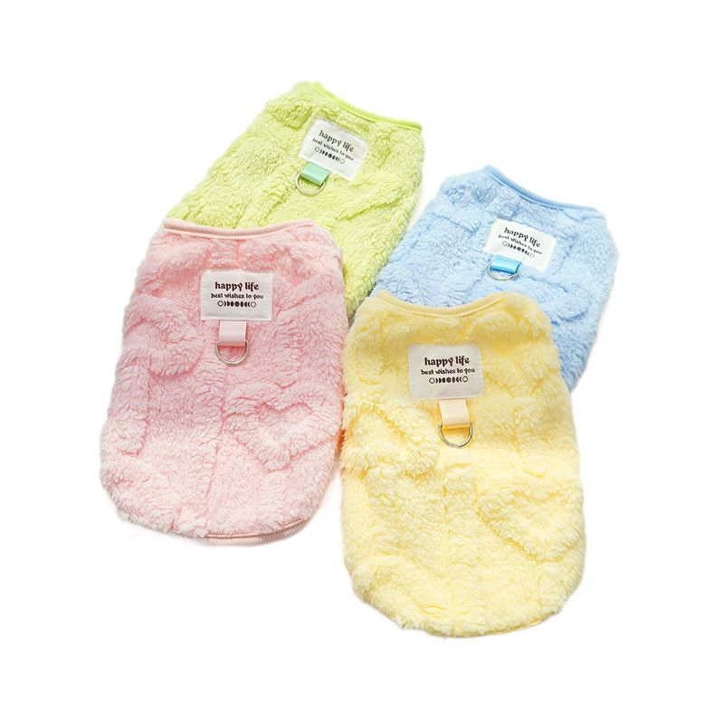 Cat Clothing Jacquard Fleece Two Leg Warm Jacquard Heart - Fruit Green M view 6
