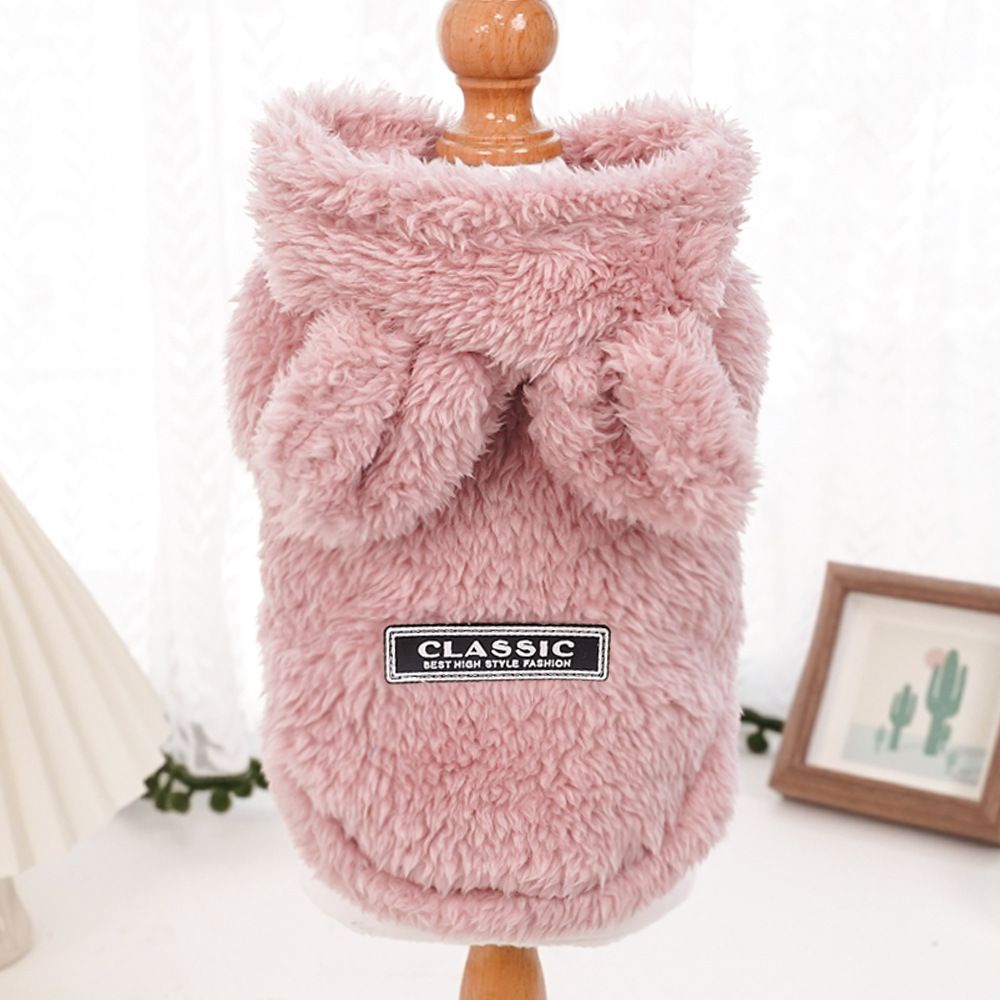 Cat Hoodie Rabbit Ear Fleece Bean Paste Pink Rabbit-Ear Plush Hoodie XXL