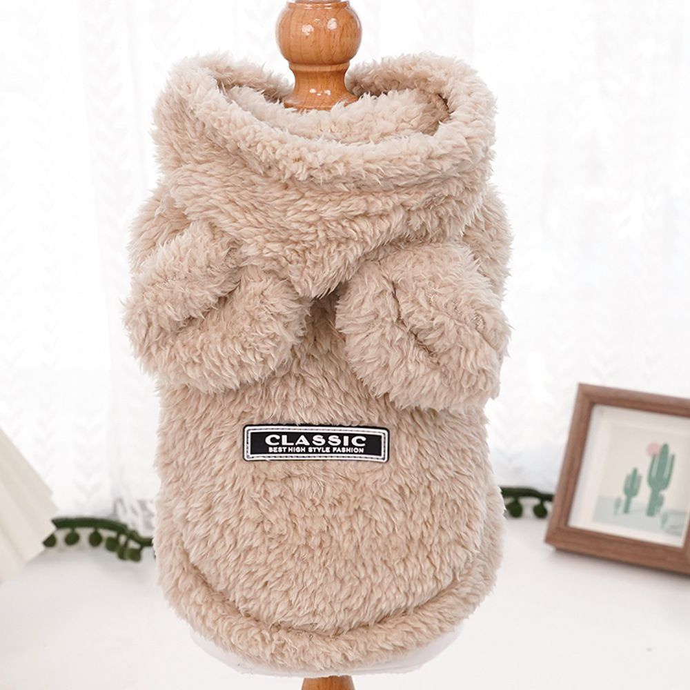 Cat Hoodie Rabbit Ear Fleece Light Brown Bunny Ear Fleece Hoodie 3XL (Chest 64cm