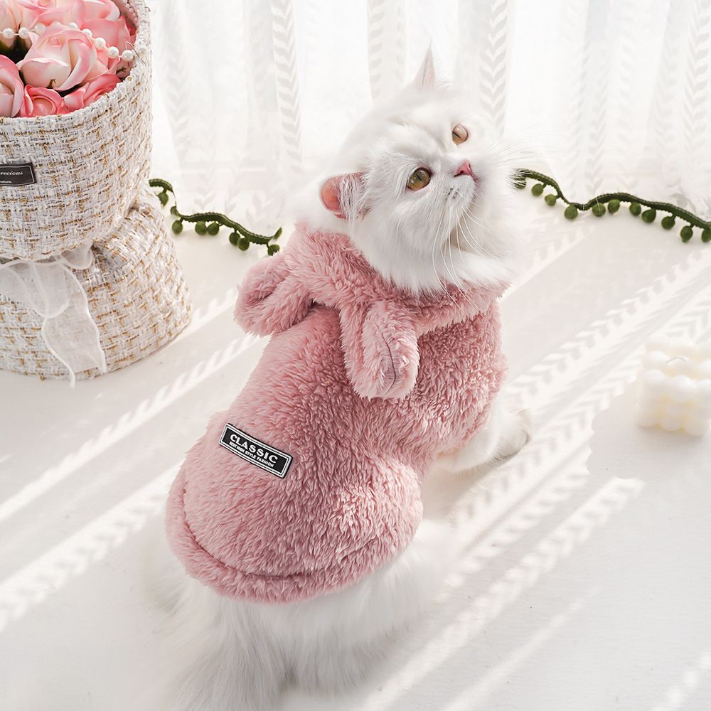 Cat Hoodie Rabbit Ear Fleece Light Brown Bunny Ear Fleece Hoodie 3XL (Chest 64cm view 3