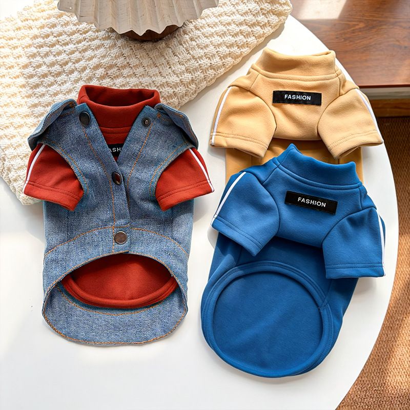 Cat Clothing Warm De Rong Base Layer Warm Yellow Solid Base Layer (with Pull view 2