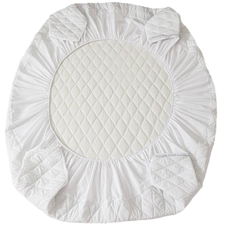 Waterproof Quilted Fitted Sheet Solid Color Toddler Classic black A pair of view 6