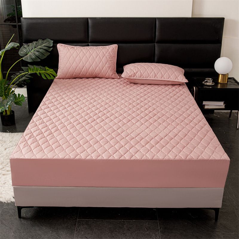 Waterproof Quilted Fitted Sheet Solid Color Toddler Phoenix gray 1.2*2m single view 5