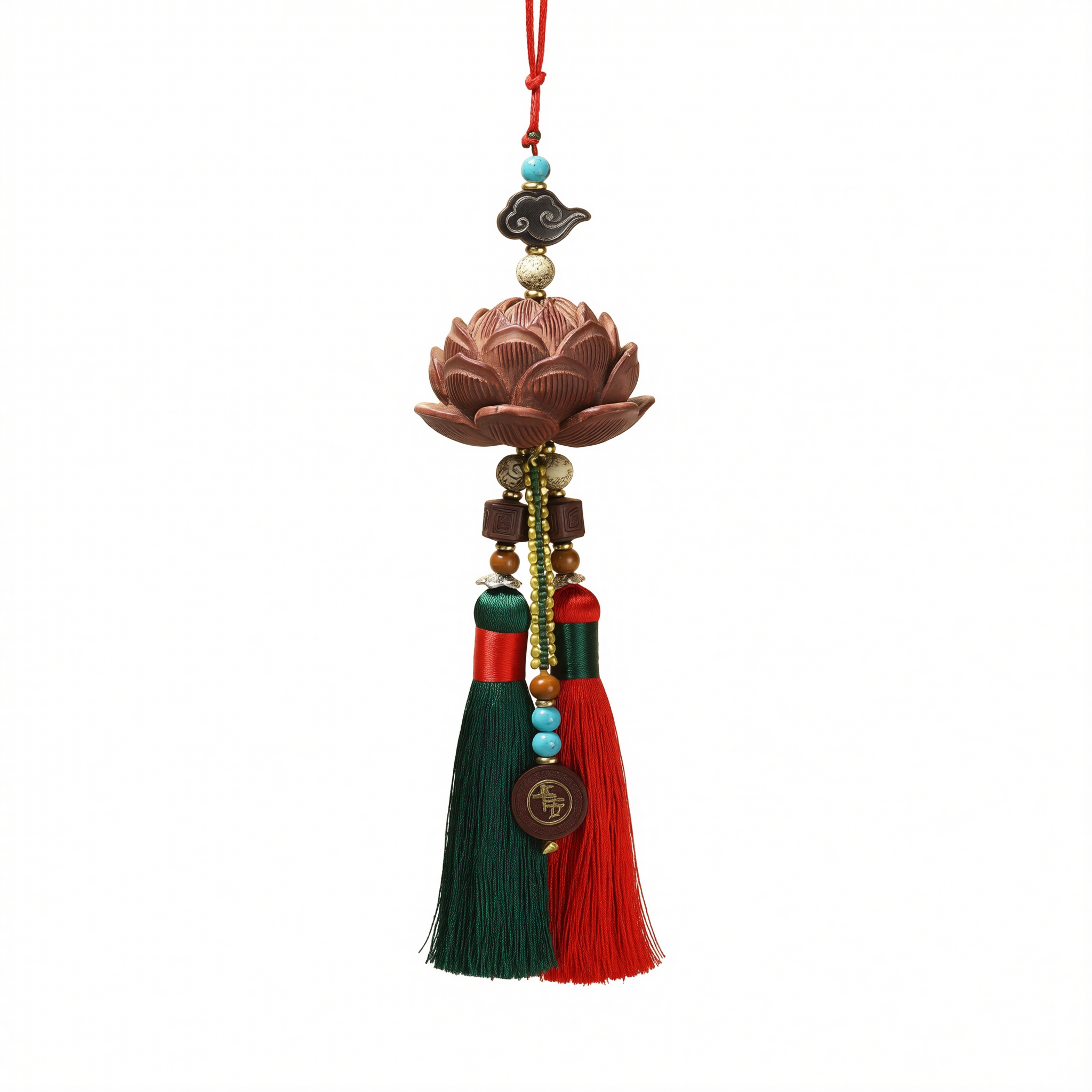 Tang Diao Car Ornament Wood Lotus Pendant [baywood lotus] pendant style [car view 3