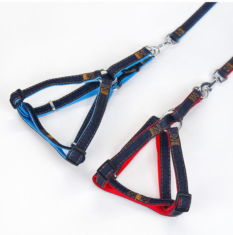 Zichen Dog Harness Nylon Chest Strap Denim red suit 1.0 bust 25cm * 37cm view 5