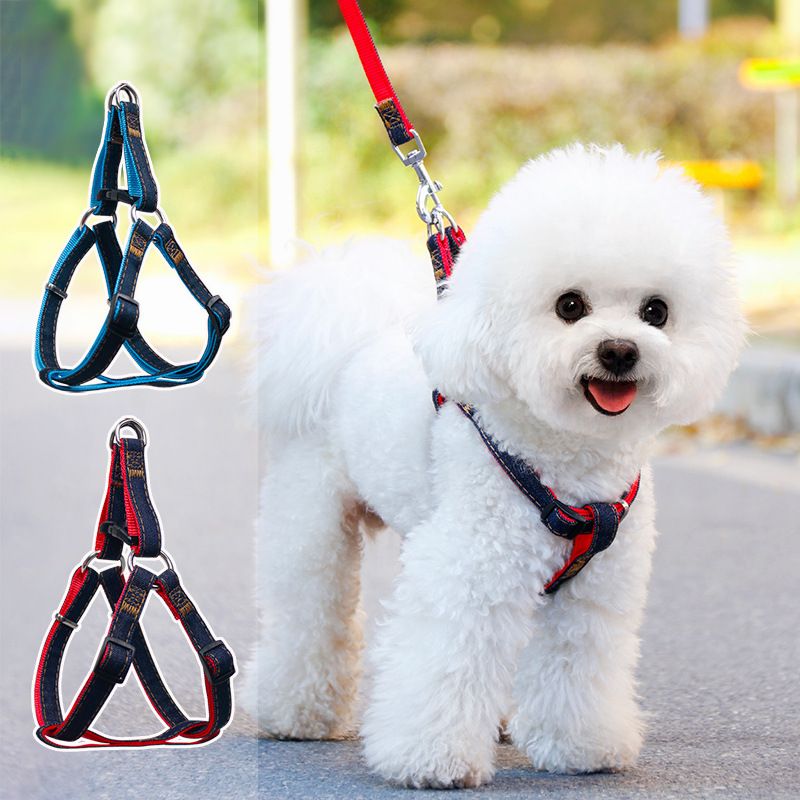 Zichen Dog Harness Nylon Chest Strap Denim red suit 2.0 bust 45cm * 60cm view 2