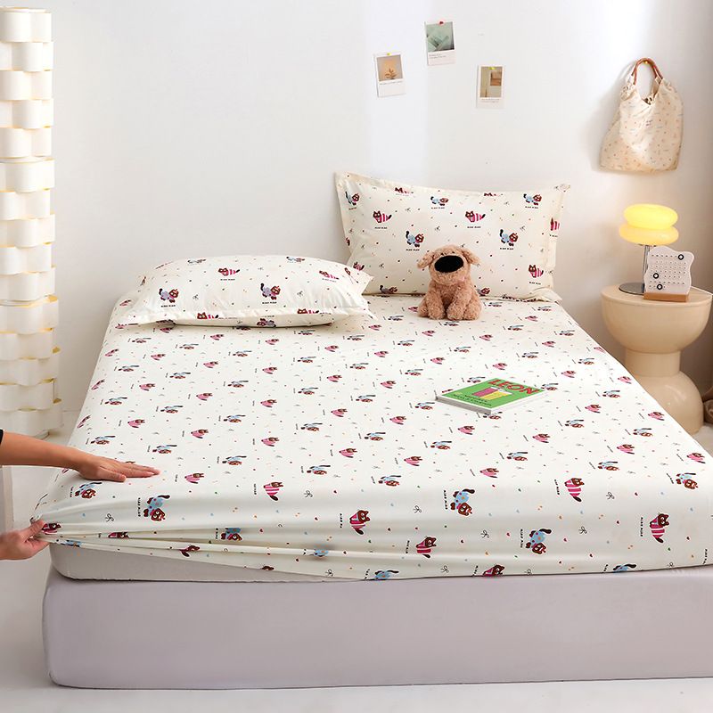 Yuan sheng Home Textiles Pure Cotton Cartoon Dog Sheet Blue cat 90cm/190cm view 5