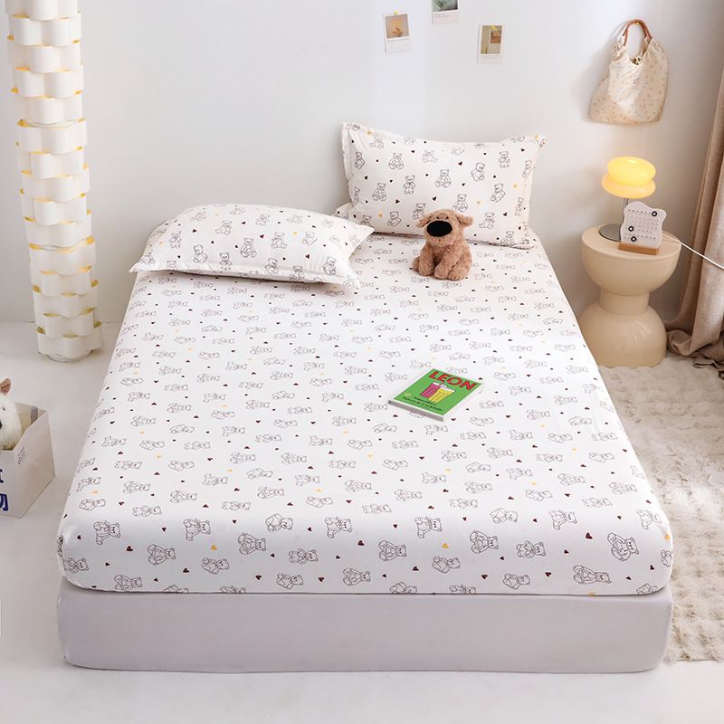 Yuan sheng Home Textiles Pure Cotton Cartoon Dog Sheet Cartoon white bear
