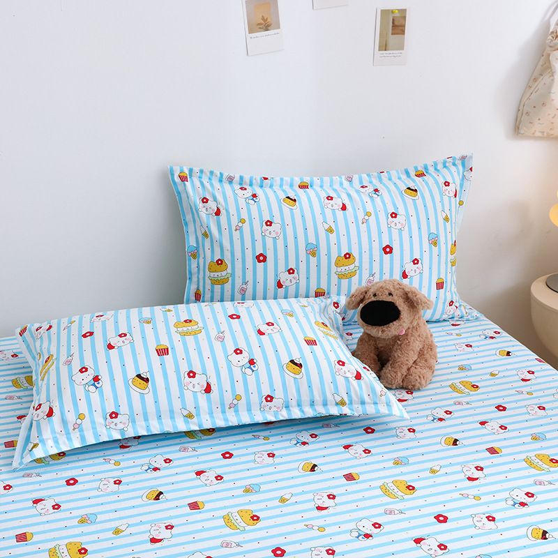 Yuan sheng Home Textiles Pure Cotton Cartoon Dog Sheet Blue cat 140*190cm view 3