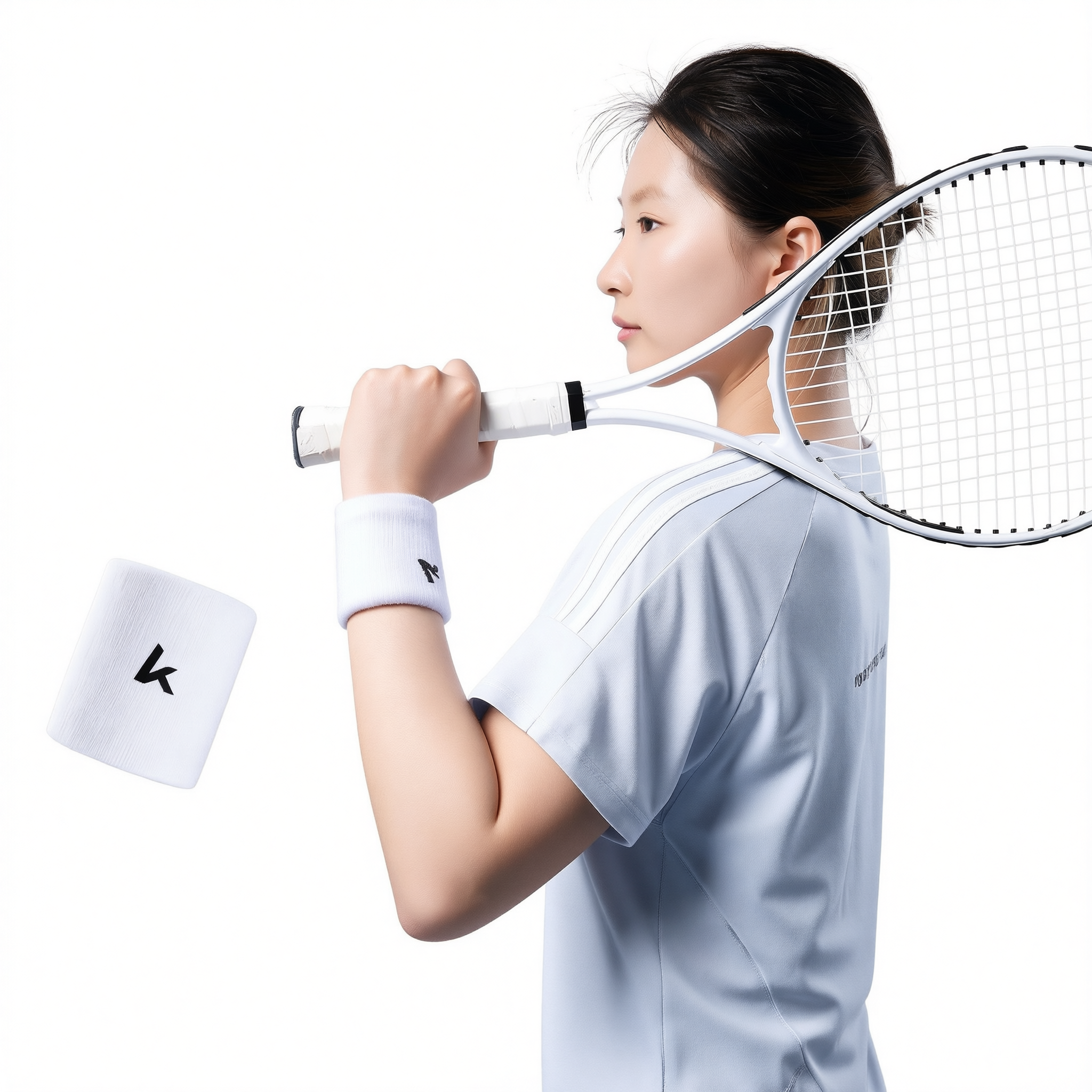Sports Wristbands Sweat Absorbent Elastic Polyester Rihakuhaku [sweat-absorbent view 2