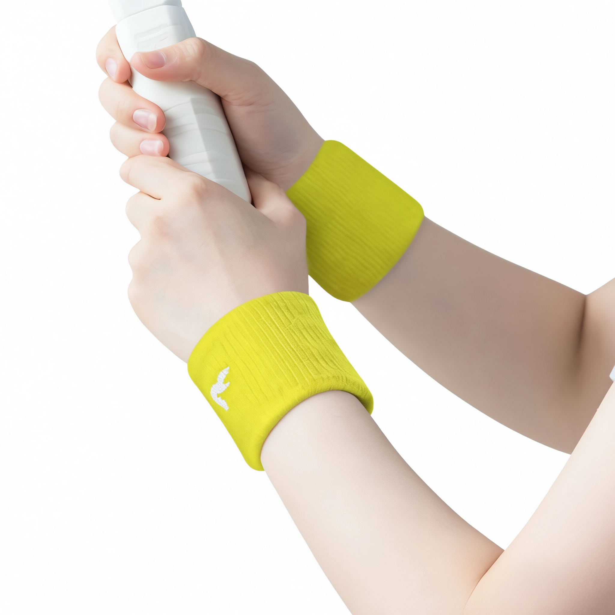 Sports Wristbands Sweat Absorbent Elastic Polyester Lemon yellow [sweat-absorbent