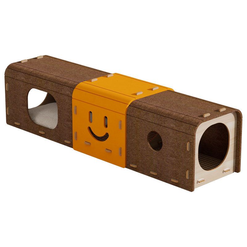 Felt Cat Tunnel Nest Double Layer with Scratching Board Smiley tunnel In stock view 5