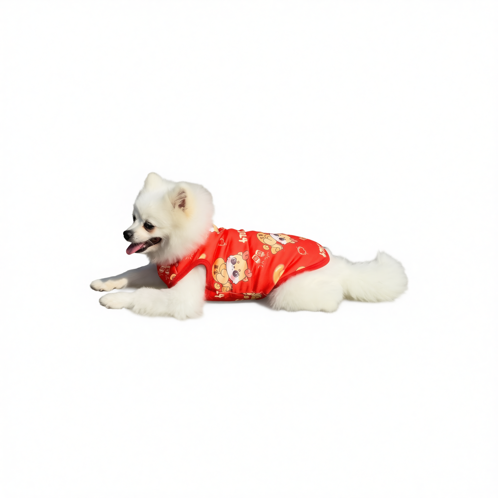 Winter Dog Vest Polyester Fleece Lined Cartoon Print Get rich [plus velvet and — image 1
