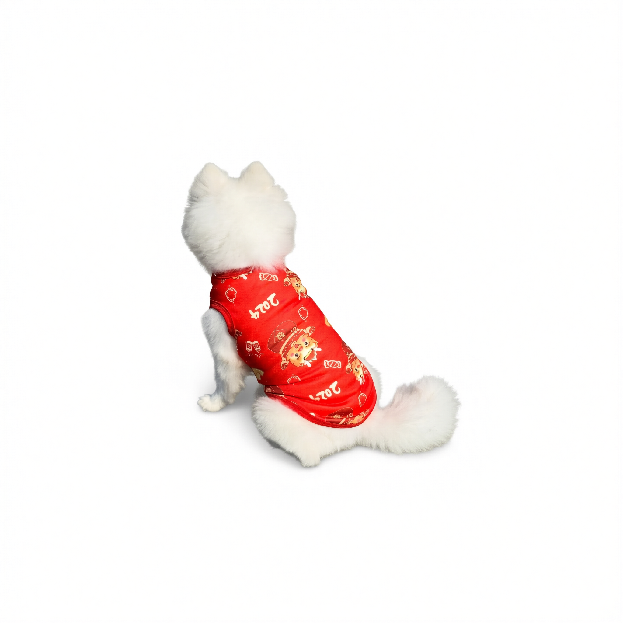 Winter Dog Vest Polyester Fleece Lined Cartoon Print Money eyes [fleece-lined view 2