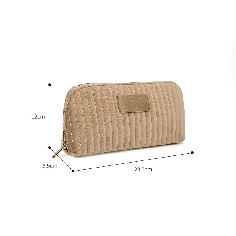 Great Velvet Travel Storage Bag Makeup Organizer Champagne gold