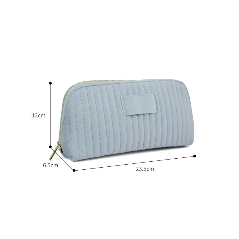 Great Velvet Travel Storage Bag Makeup Organizer Light blue