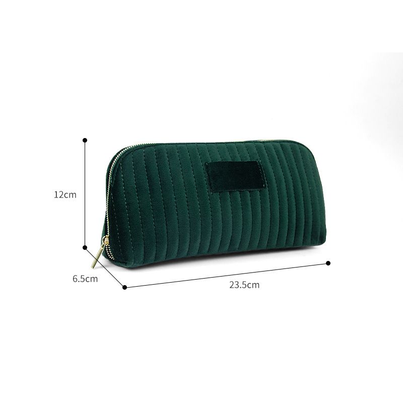 Great Velvet Travel Storage Bag Makeup Organizer Olive green