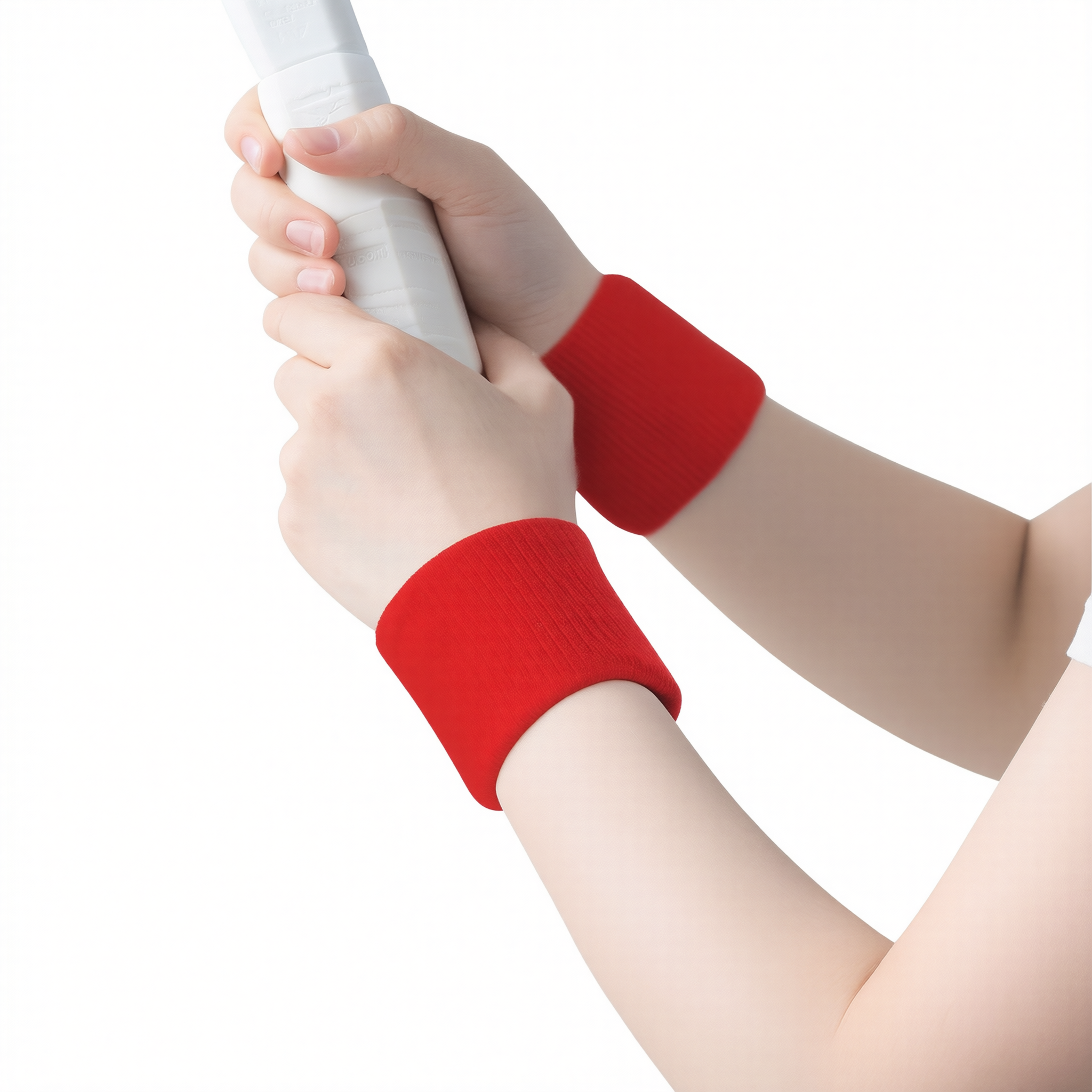 Thickened Wristbands Polyester Basketball Training China red - [high-stretch