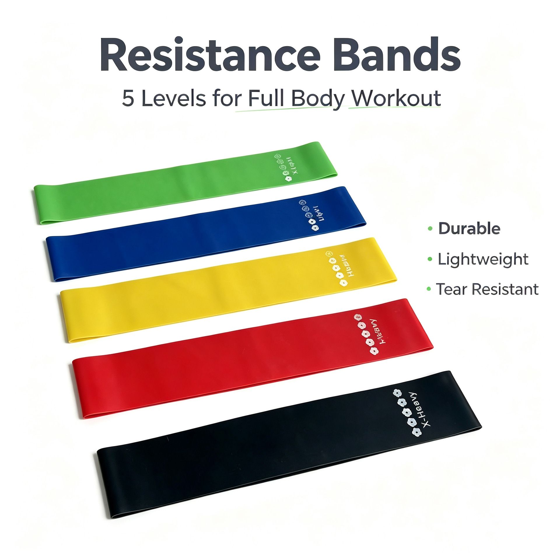 Yoga Cat TPE Resistance Bands Set 5 Colors Cloth bag view 3