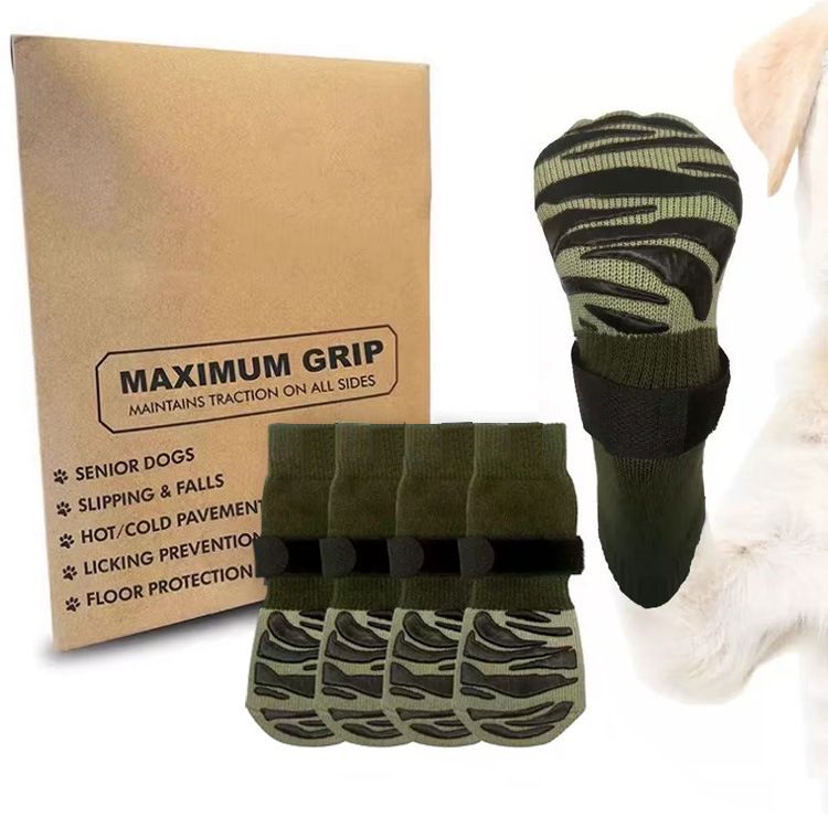 Dog Shoes Waterproof Non Slip Medium Large Green tiger claw [high-end storage
