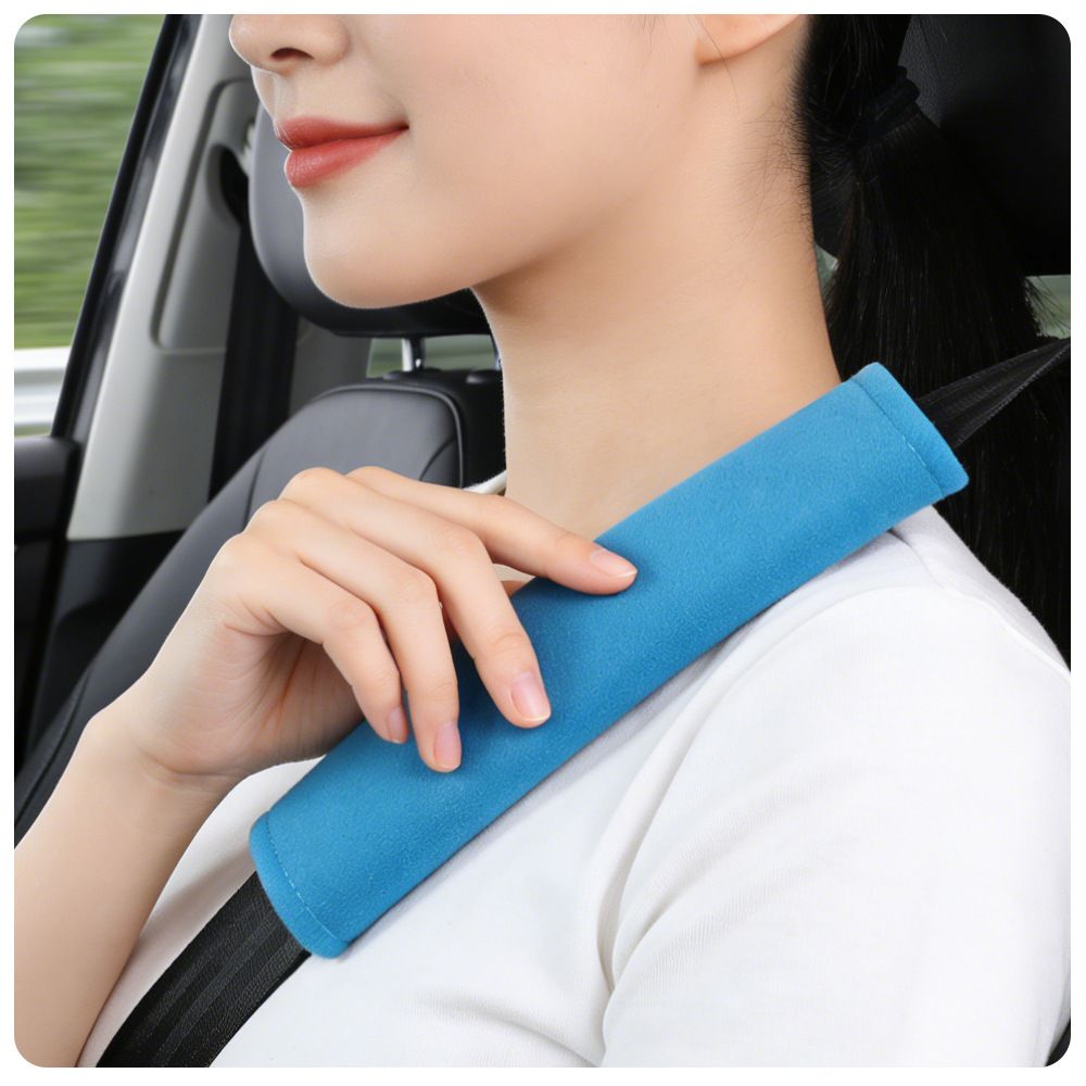 Car Seatbelt Shoulder Pad Velvet Comfort Cover Snow lotus white [velvet] view 2