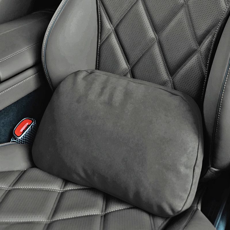 Car Seat Cushion Suede Lumbar Neck Pillow Other Polar night black - lumbar — image 1