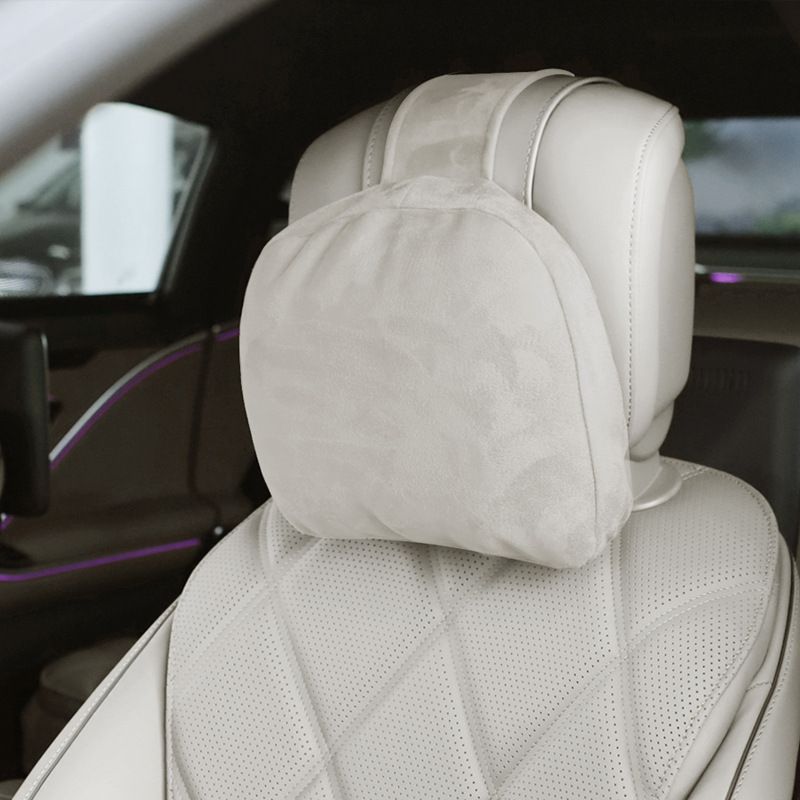 Car Seat Cushion Suede Lumbar Neck Pillow Other Amber brown-headrest Soron view 2