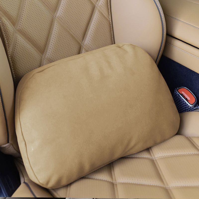 Car Seat Cushion Suede Lumbar Neck Pillow Other Amber brown - lumbar support — image 1