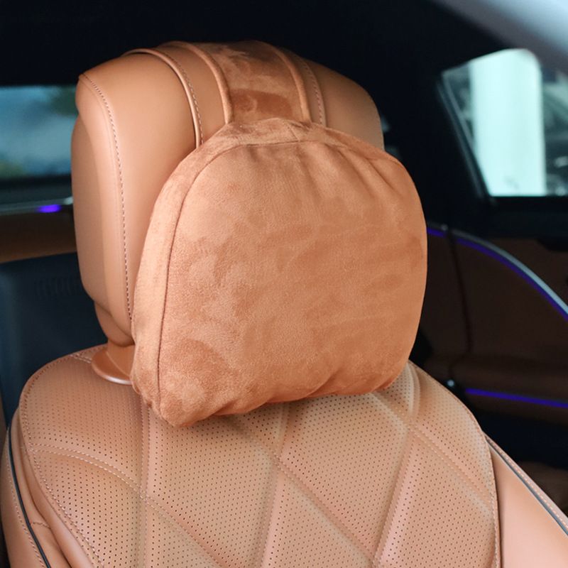 Car Seat Cushion Suede Lumbar Neck Pillow Other Truffle brown - lumbar support view 4