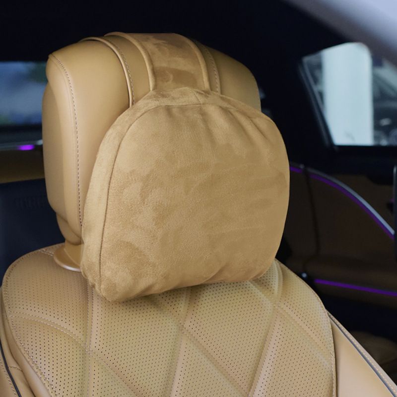 Car Seat Cushion Suede Lumbar Neck Pillow Other Chestnut brown-lumbar support view 3
