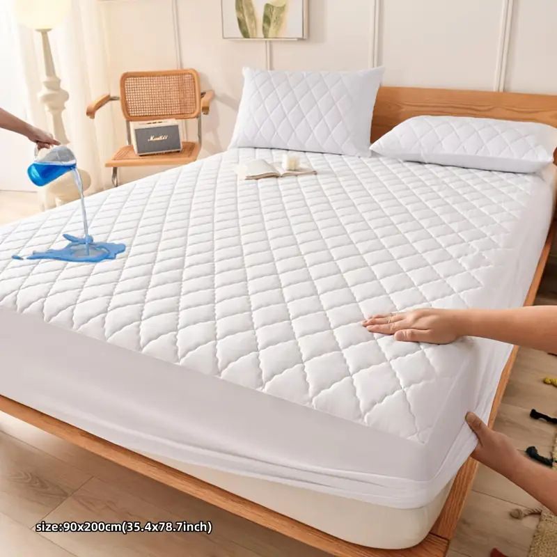 Waterproof Brushed Polyester Fitted Sheet Mattress White 152*200cm [single