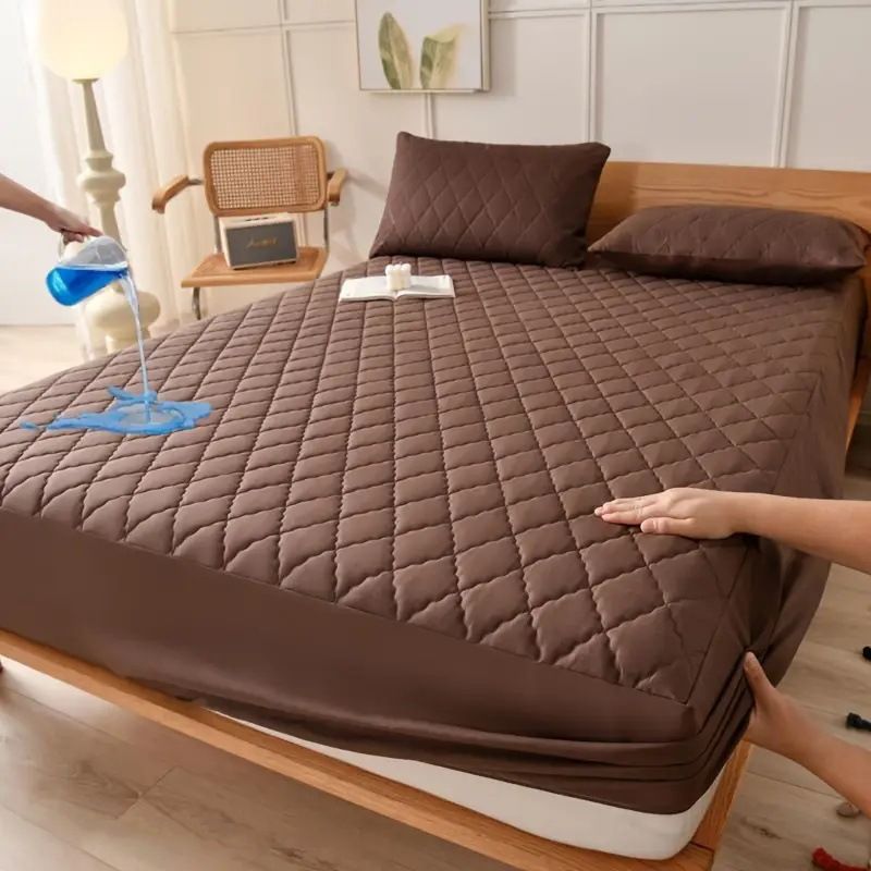 Waterproof Brushed Polyester Fitted Sheet Mattress White 180*200cm [single view 4