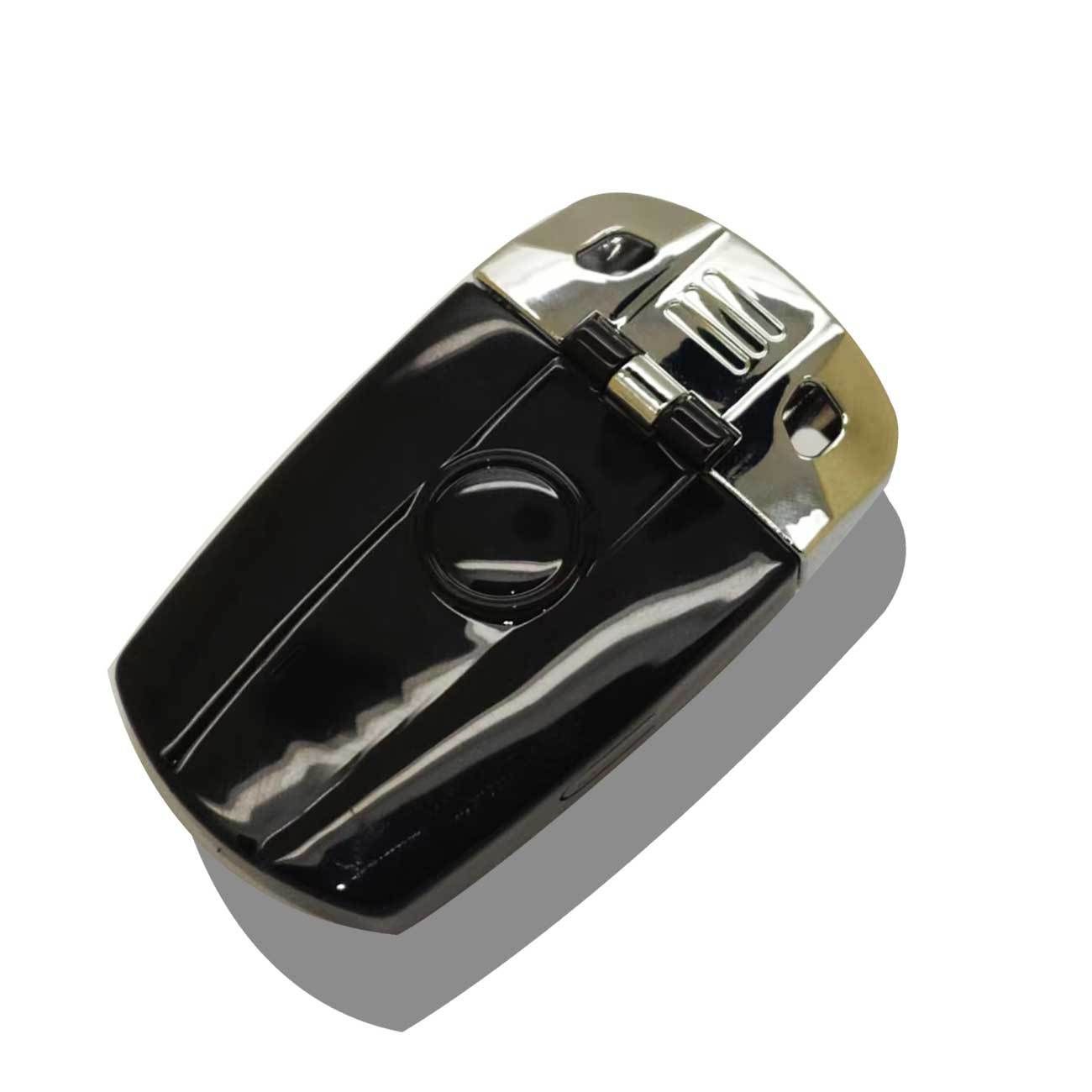 Car Jazz BMW Key Case ABS Shell Black shell distribution silver plated head cover — image 1