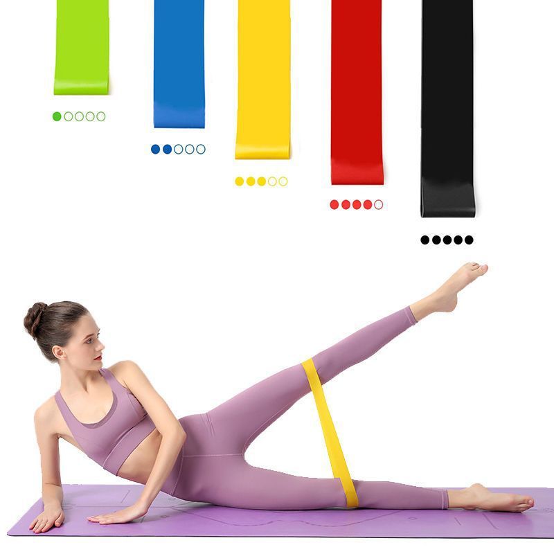 QZE TPE Yoga Resistance Loop Band 10lbs Colorful five-piece set [unlabeled] view 2