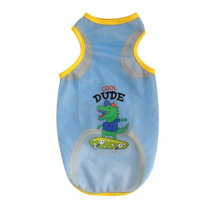 Pet Mesh Vest Polyester Trendy Cartoon Style Mesh vest-smiley face XS view 5