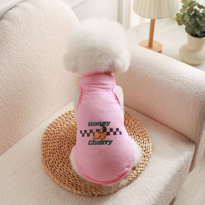 Pet Mesh Vest Polyester Trendy Cartoon Style Mesh vest-cherry XXL — image 1