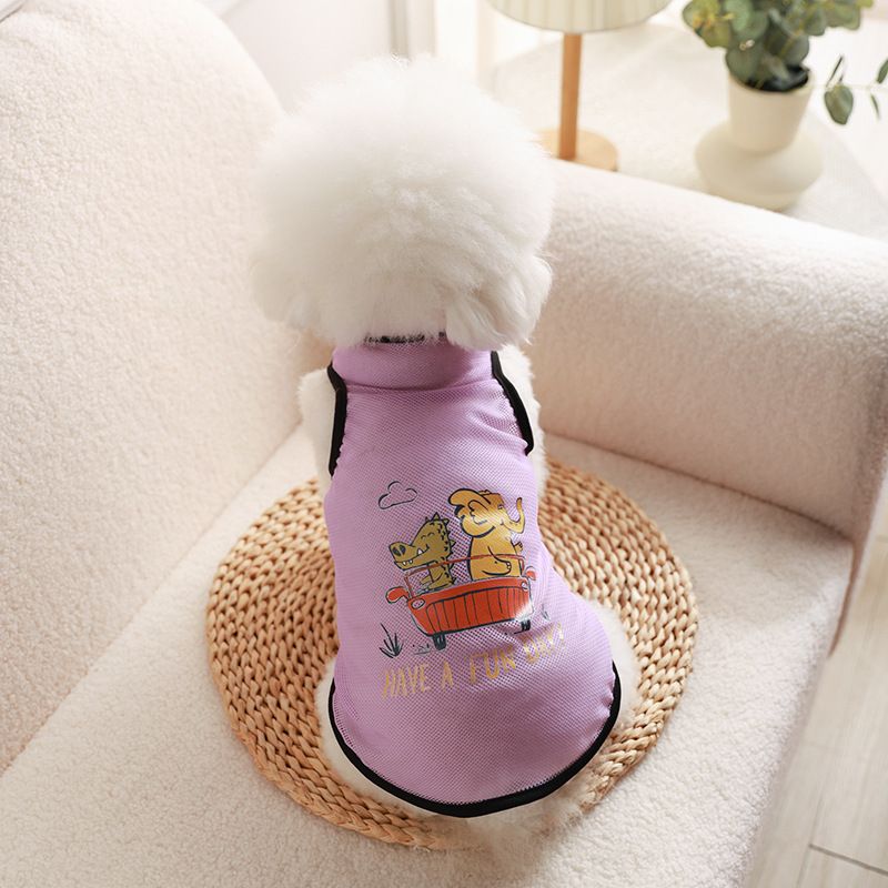 Pet Mesh Vest Polyester Trendy Cartoon Style Mesh vest-elephant crocodile XL — image 1