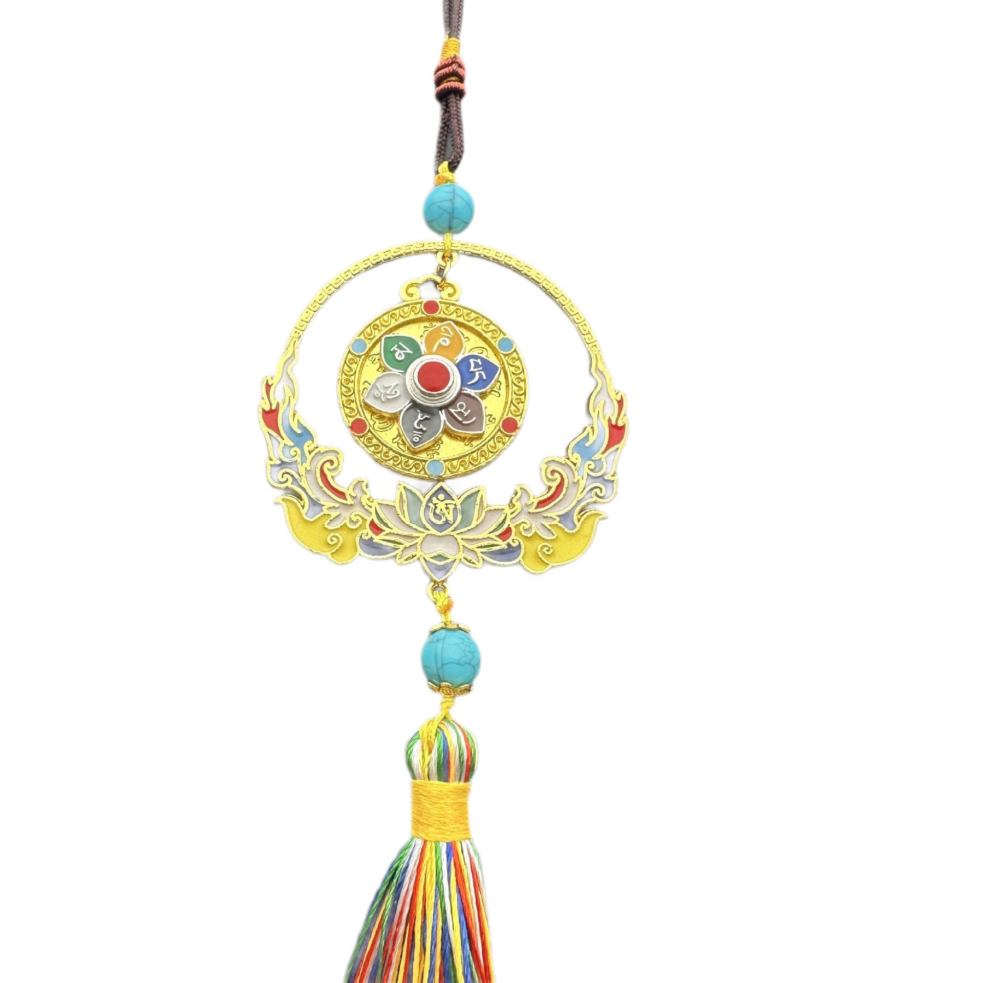 Tibetan Mantra Car Pendant Alloy Ornament view 5