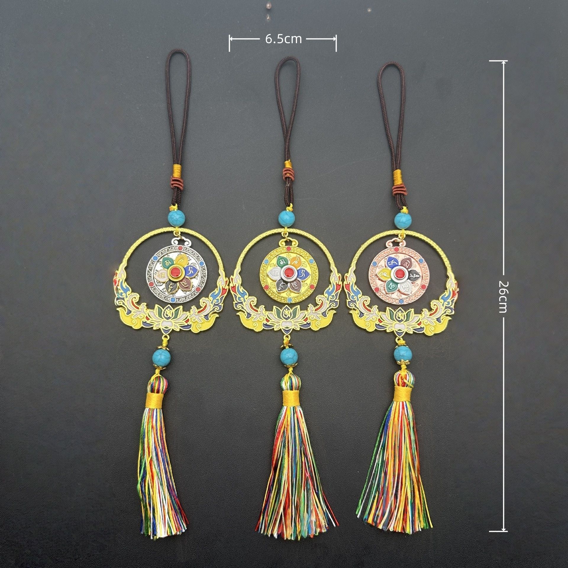 Tibetan Mantra Car Pendant Alloy Ornament view 2