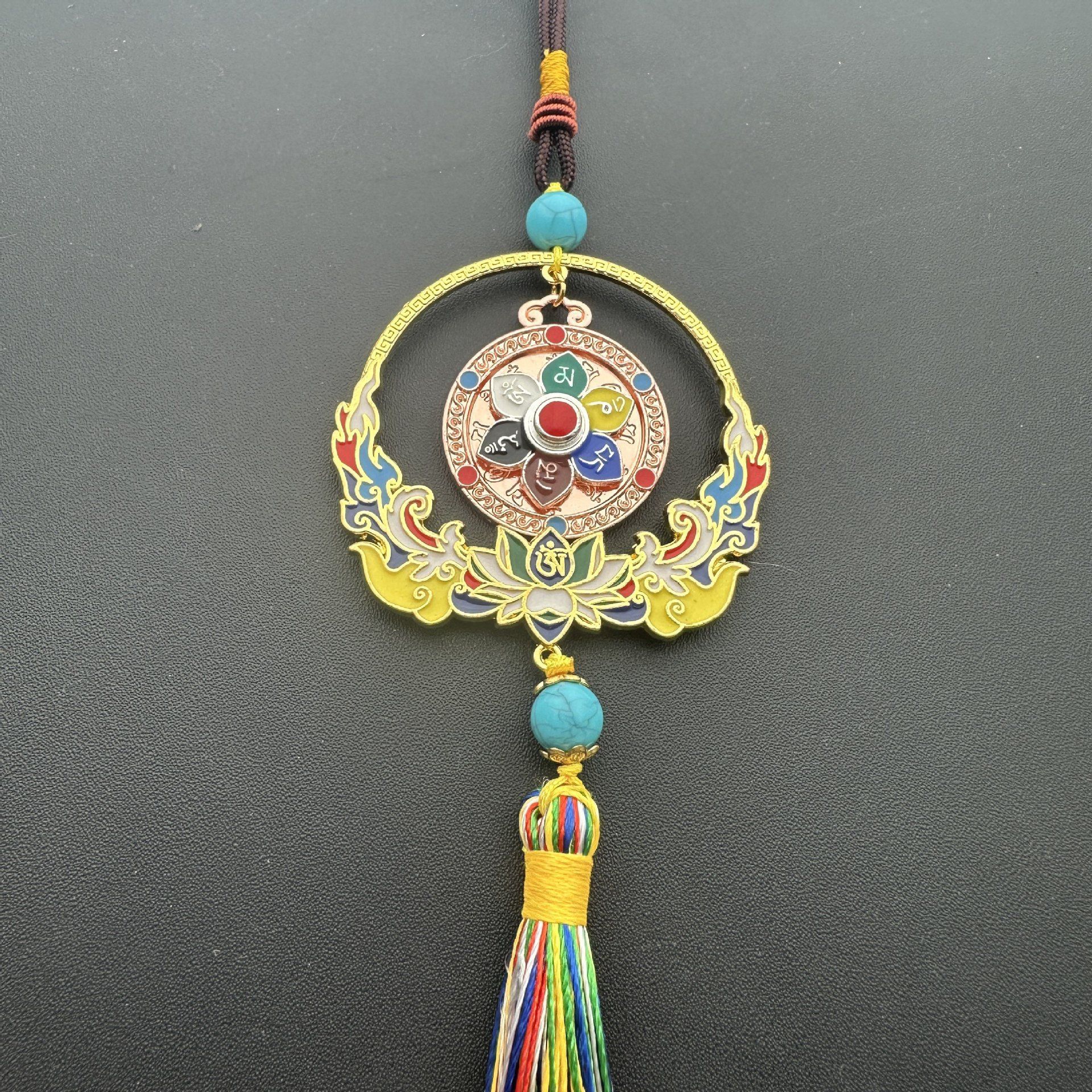 Tibetan Mantra Car Pendant Alloy Ornament view 4
