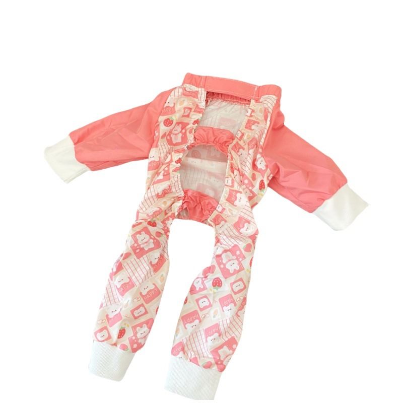 Four Legged Dog Clothes Aite chong Dustproof Waterproof Vibrant pink floral — image 1