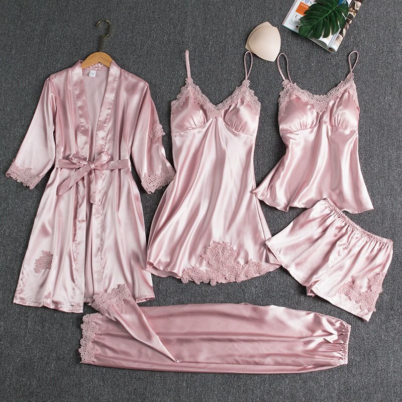 Butterfly Women Sleepwear Set Polyester Long Sleeve Brown — image 1