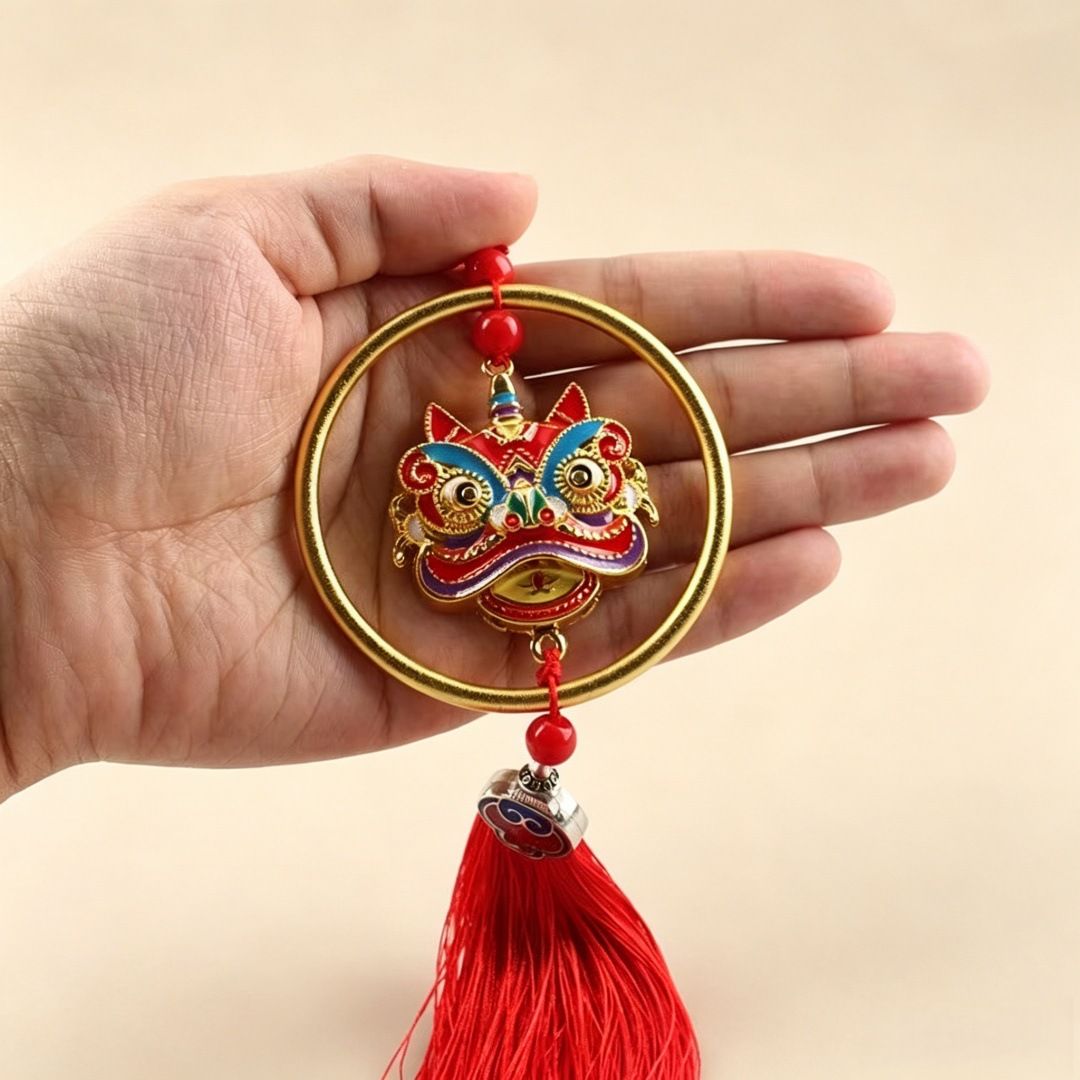 Car Pendant Lion Dance Alloy Ornament 【five blessings】car ornaments view 4
