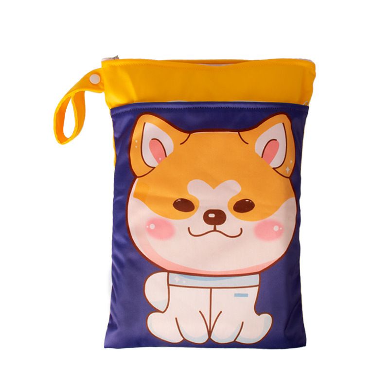 Cartoon Storage Hanging Bag Travel Dry Wet Separation Cute puppy 25cm*35cm