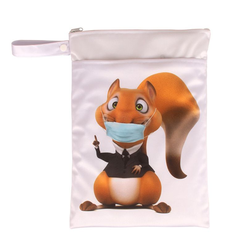 Cartoon Storage Hanging Bag Travel Dry Wet Separation Doctor squirrel