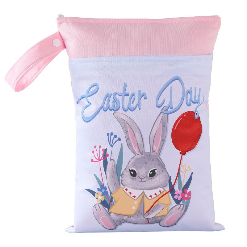 Cartoon Storage Hanging Bag Travel Dry Wet Separation Balloon bunny 25cm*35cm