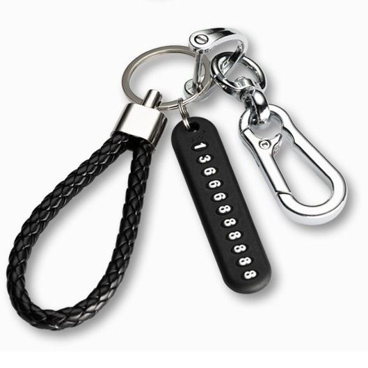 Ningzhi Car Keychain Phone Number Tag with Rope view 2
