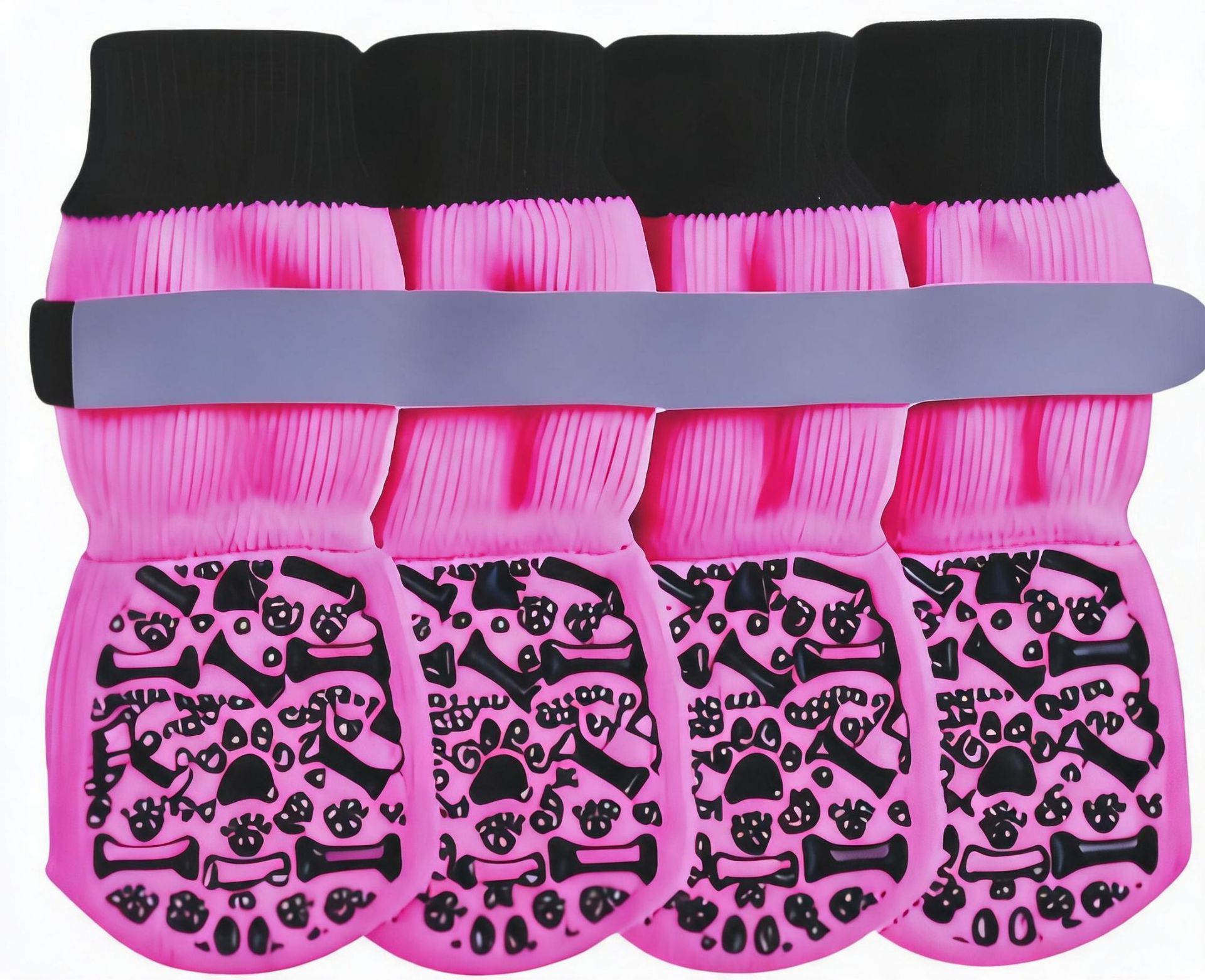 Dog Socks Outdoor Waterproof Non Slip Bone Style Cotton Pink bone style [opp