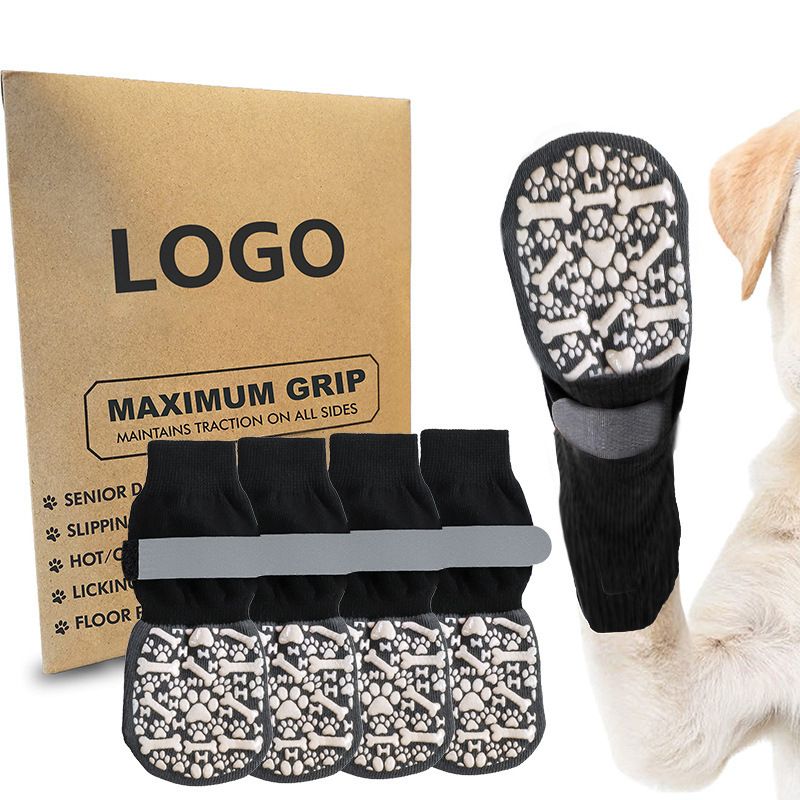 Dog Socks Outdoor Waterproof Non Slip Bone Style Cotton White bone style